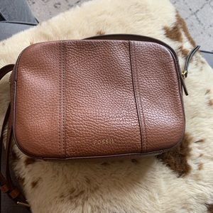 Fossil brown crossbody leather bag
